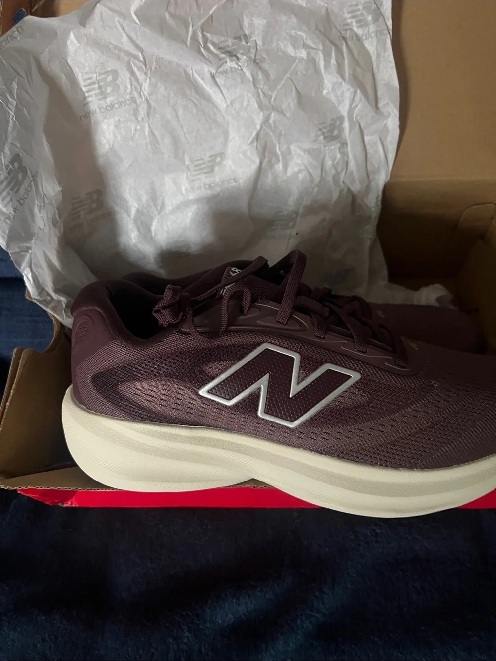 New Balance Red and White Shoe Box